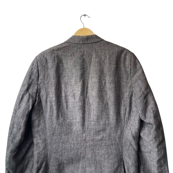H&M Mens Linen Blazer Size 40R Gray Two Button - Picture 8 of 11